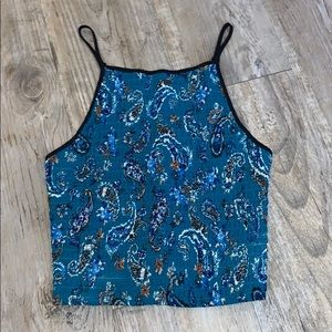 Blue crop tank top